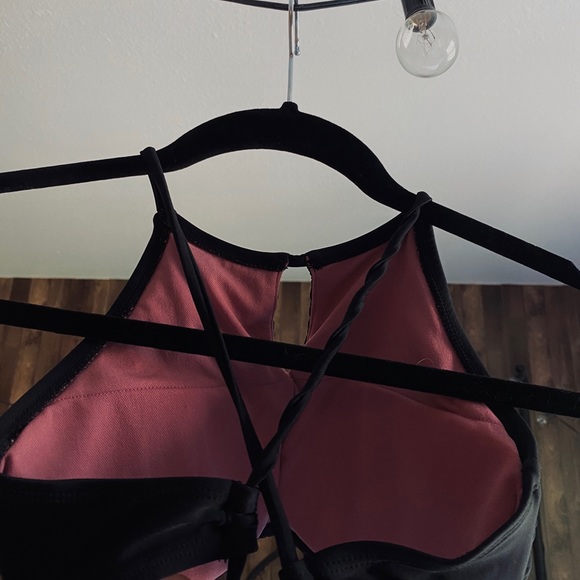 Black Roses Halter Bikini Top - Picture 3 of 4